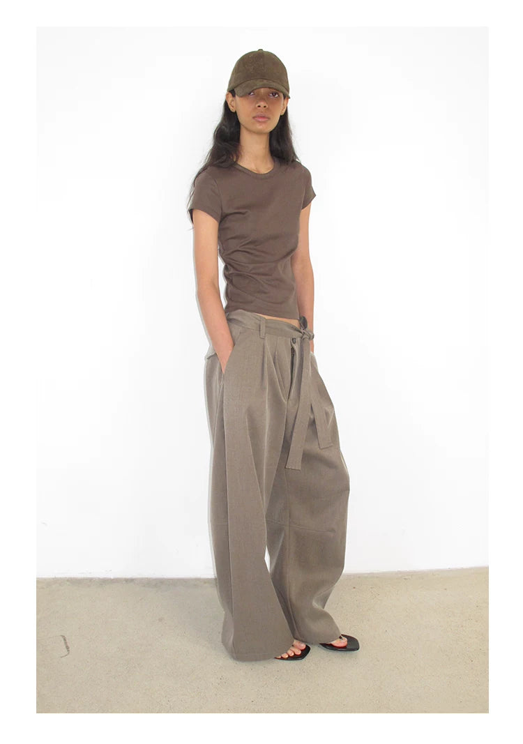 NOT UGLY Pleated Low-rise Slacks