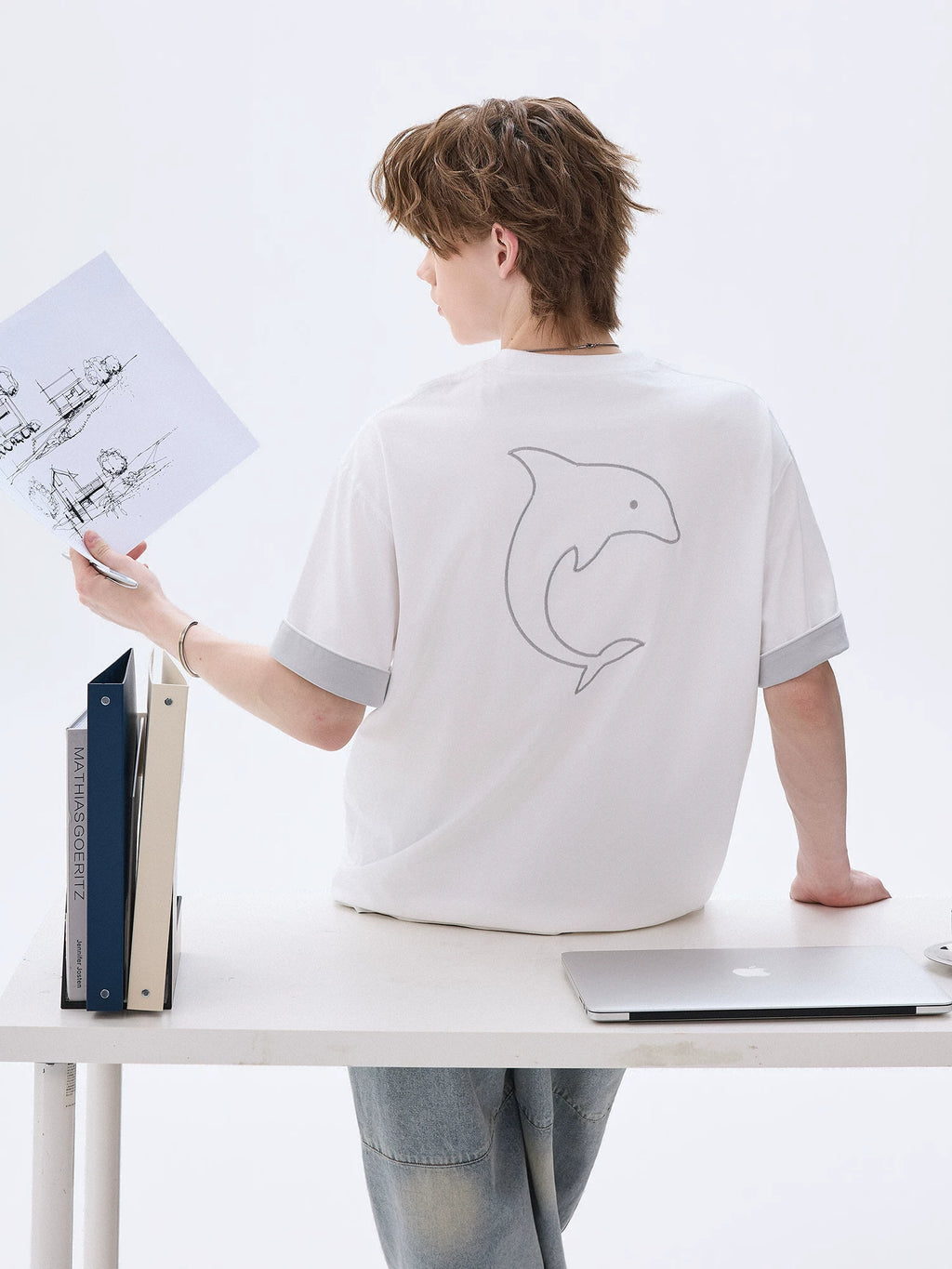 CHOR Cartoon Embroidery Loose Tee