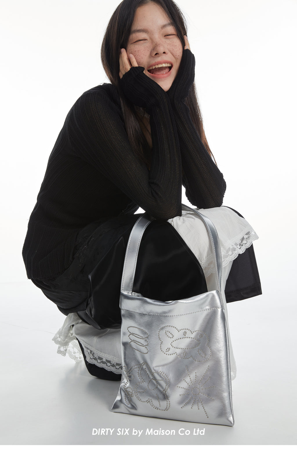 DirtySix Cow Split Leather bang bang franc small flower bag "FAFA" millet nail design