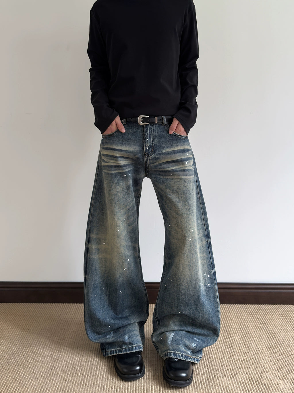 A PUEE Retro Cat Whisker Splash Jeans