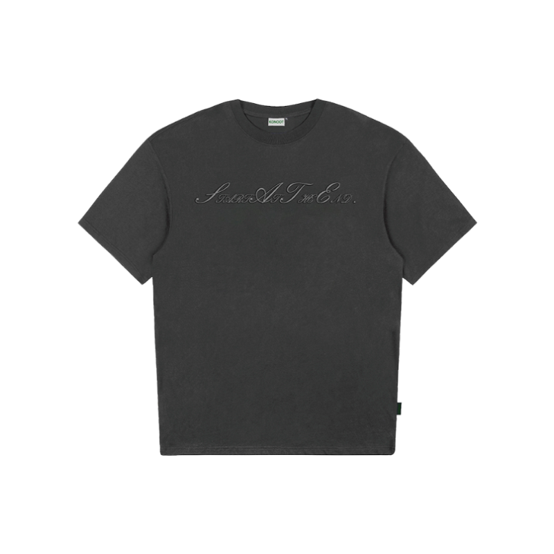 [KONOOT] 25SS (SLOGAN) embroidery craft Boxy 280G Tee
