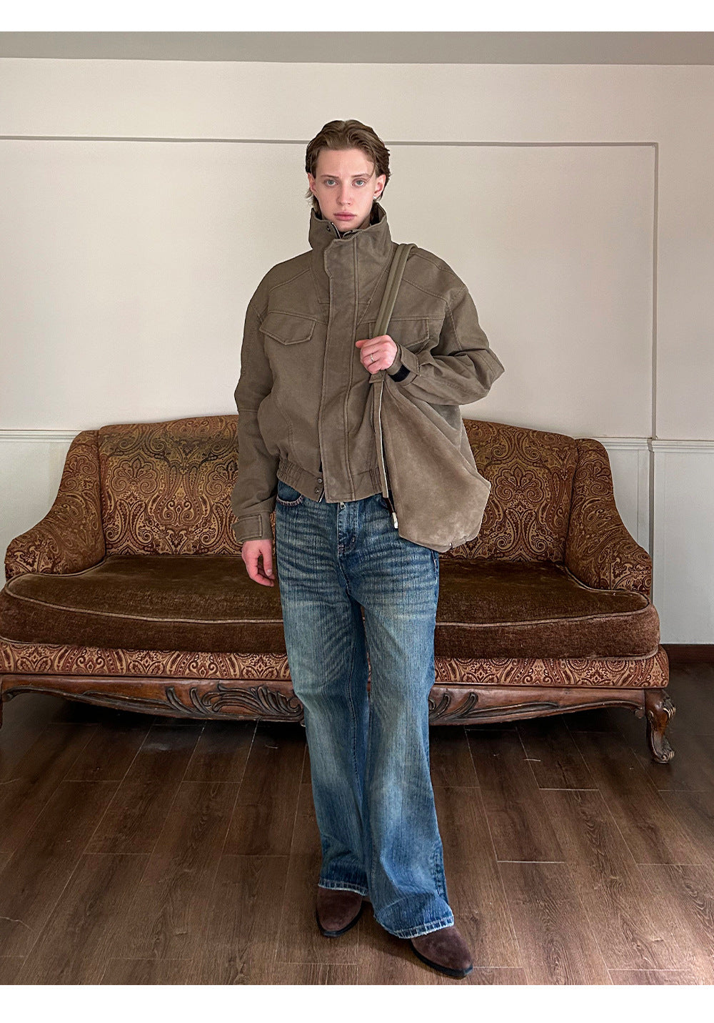 EME Vintage Stand-Up Collar Work Jacket