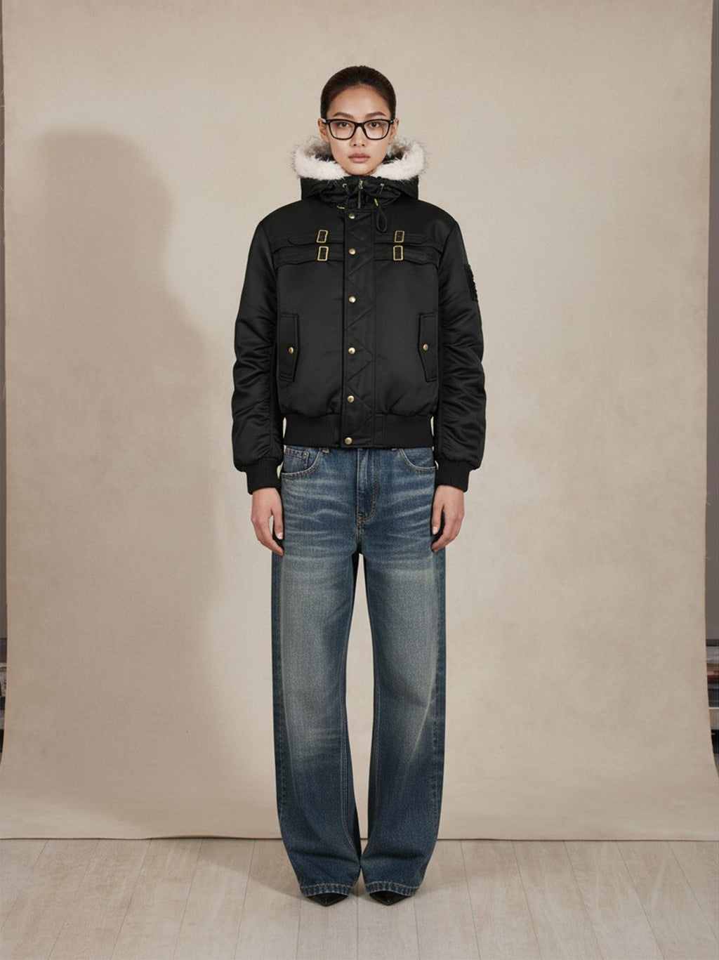Eme Hooded Short and Wide Thickenedheattech Cotton Jacket