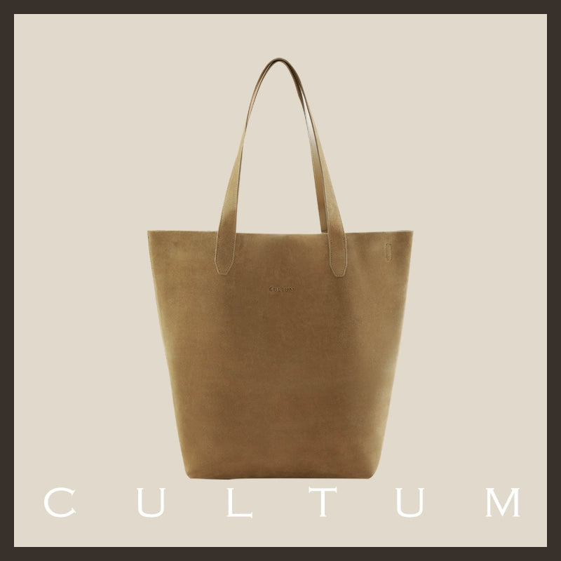 CULTUM Vintage Tote Real Cowhide Commuter Leisure Bucket Bag