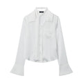 Nariele Embroidered Ribbon Short Long Sleeve Shirt