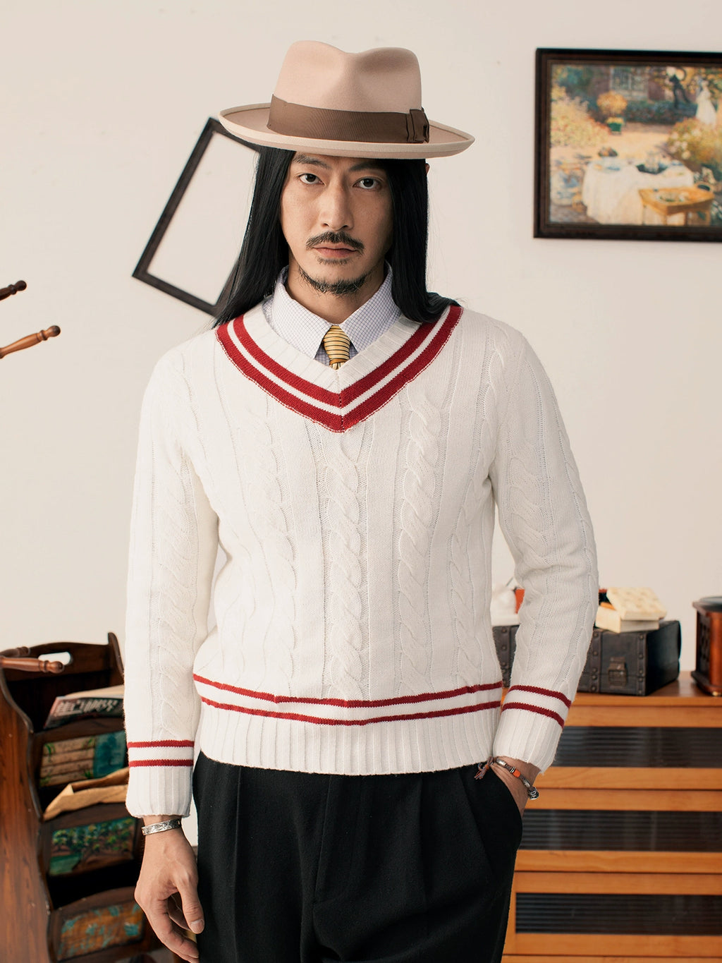 SOARIN British Vintage V-Neck Knitted Sweater