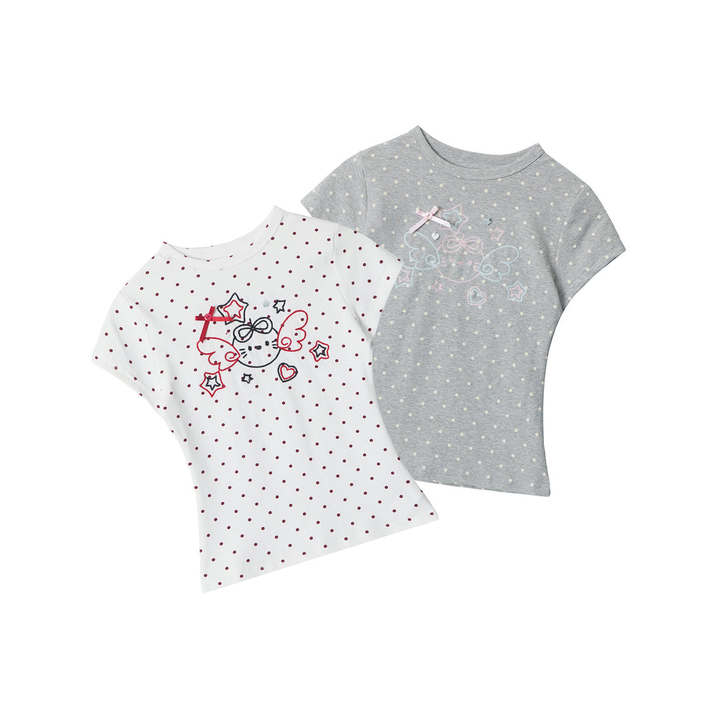 HeyHenry Polka Dot Slim Slim Versatile Tee