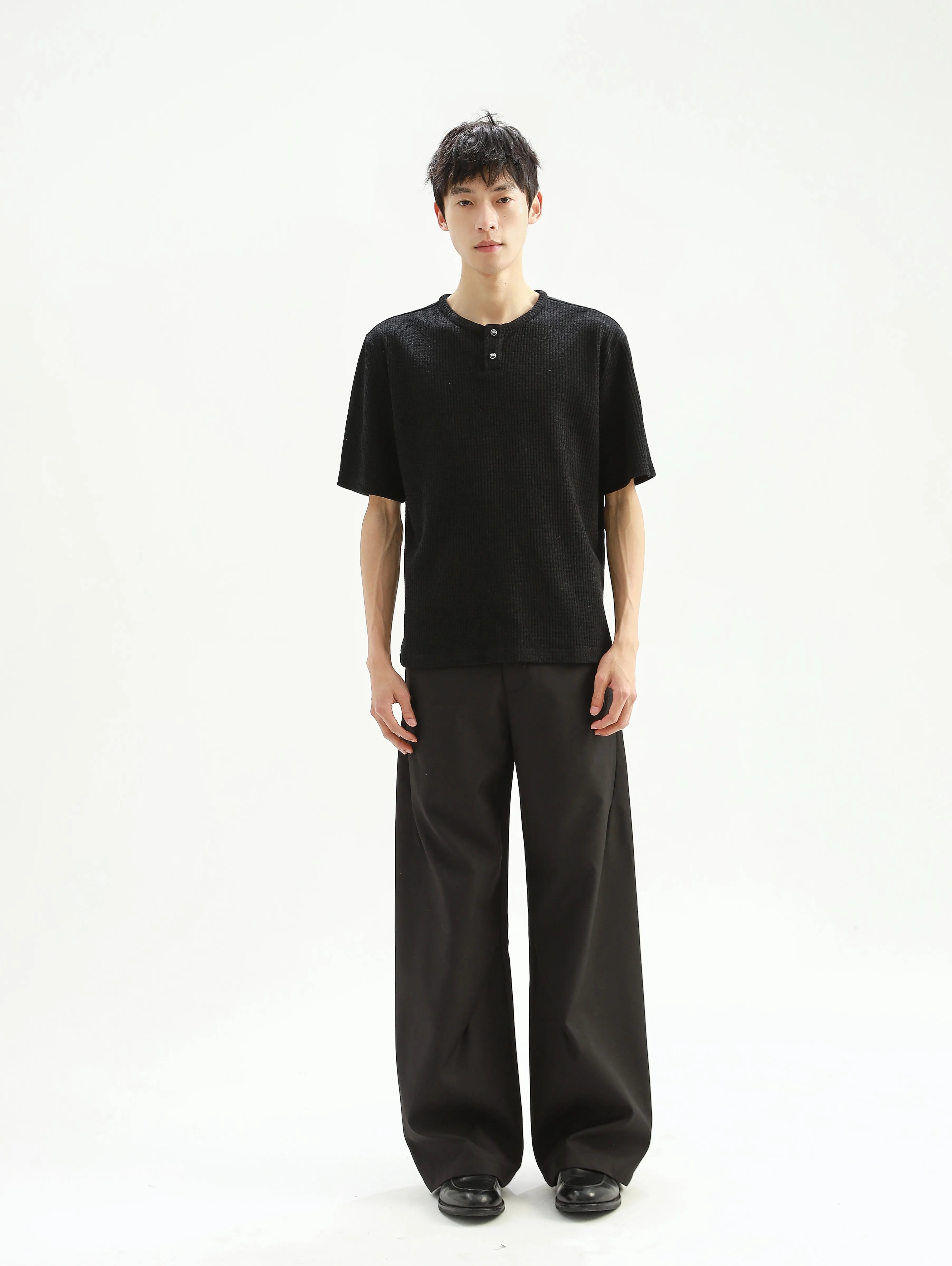 Stay the Night Romagna Henry Neck Loose Casual Simple T-Shirt