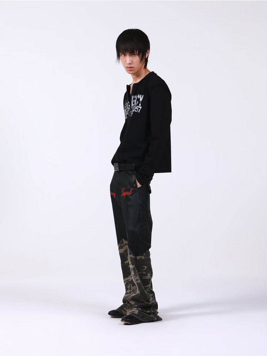 DETW Casual Versatile Front Shoulder Long Sleeve