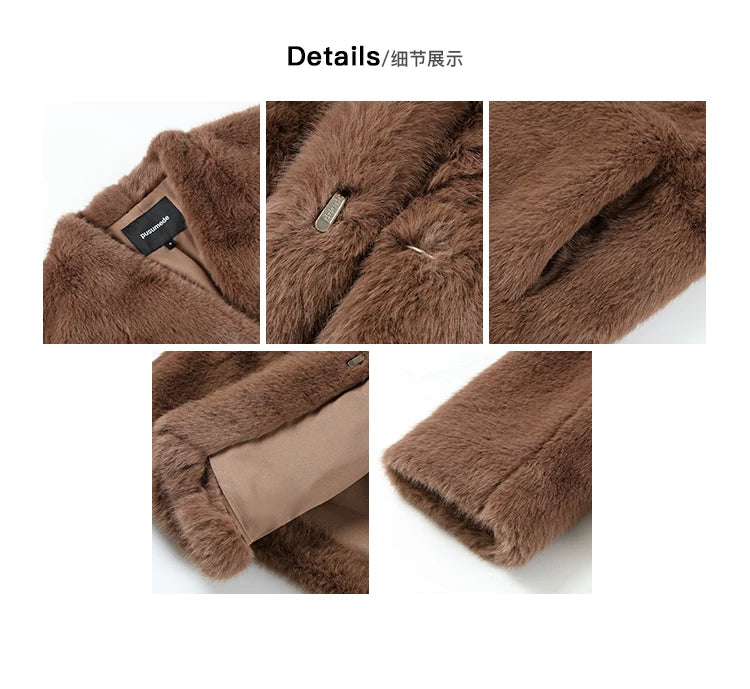 Pusumede Temperament V-neck Loose Short Plush Jacket