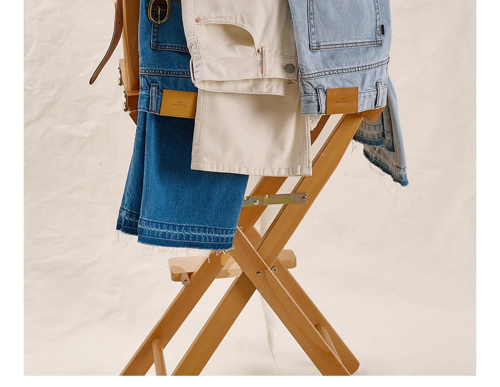 CULTUM High Waist Loose Straight Wide Leg Jeans