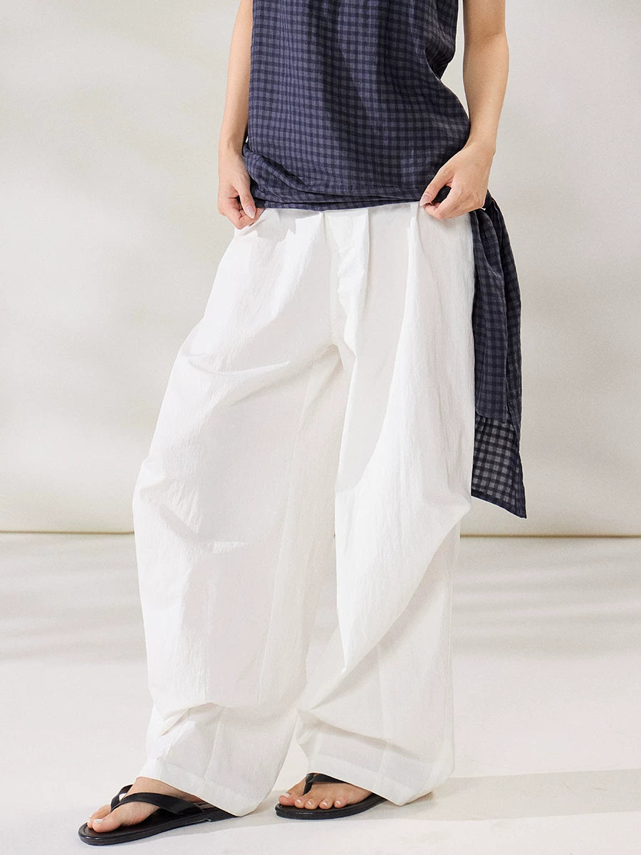 WITHMIN Low-rise Slimming Draped Straight-leg Pants