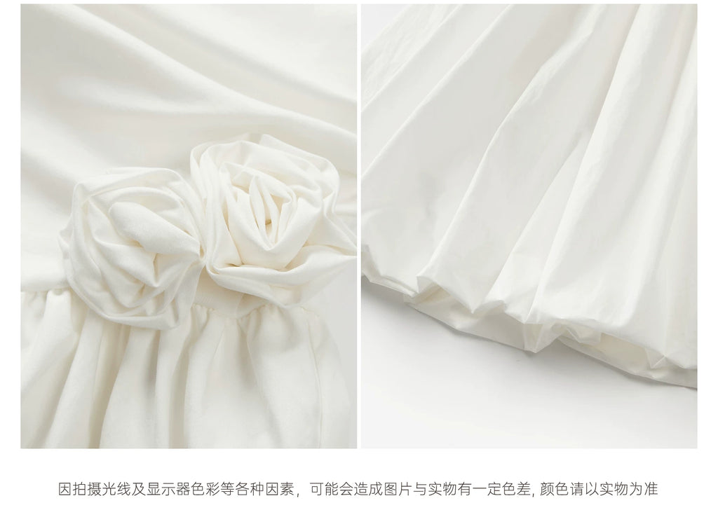 Cantonstory Simple Waist Suspender Dress