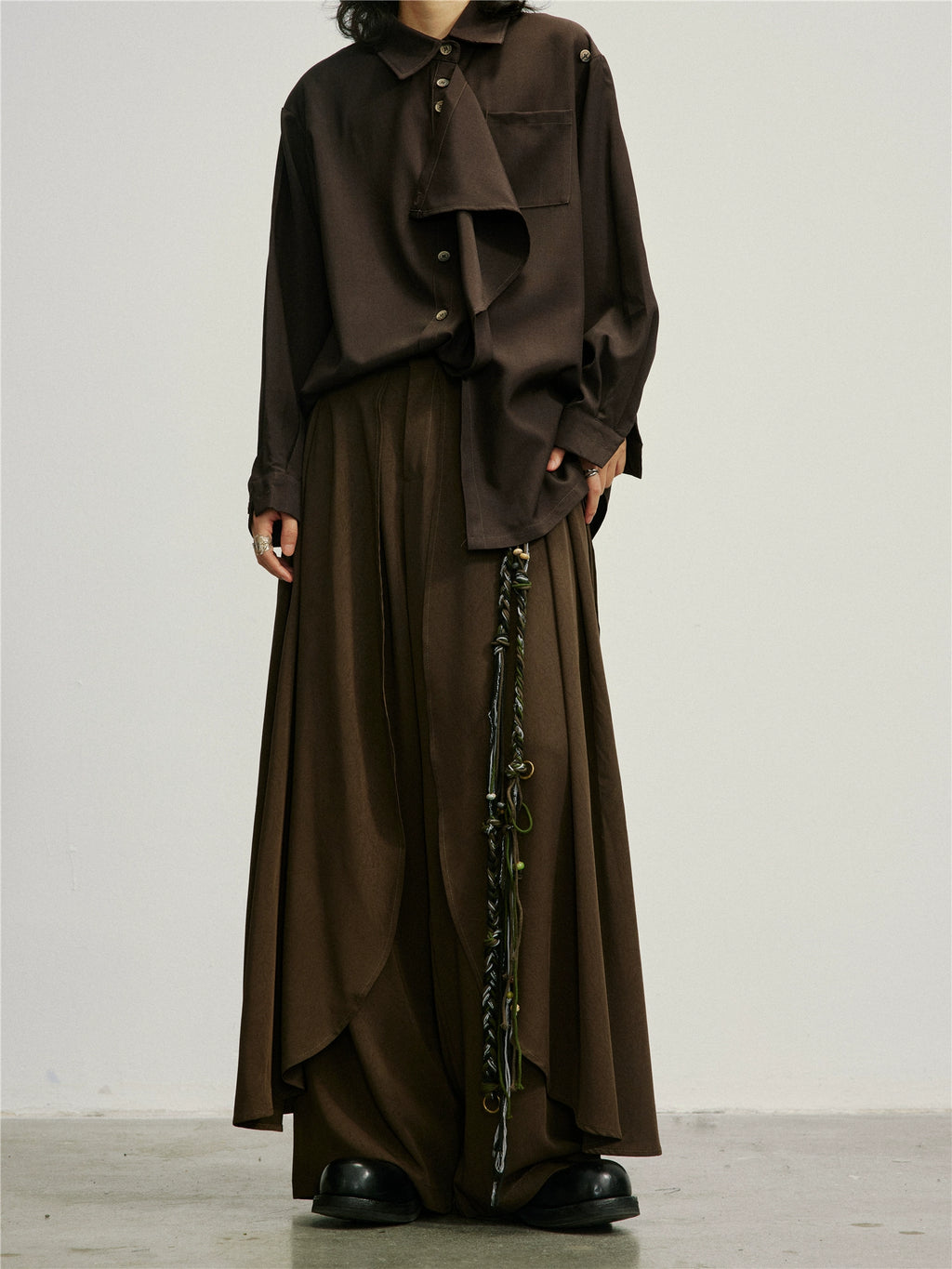 SUNYVONNE Irregular Multi-piece Splicing Fake Two-piece Casual Pants