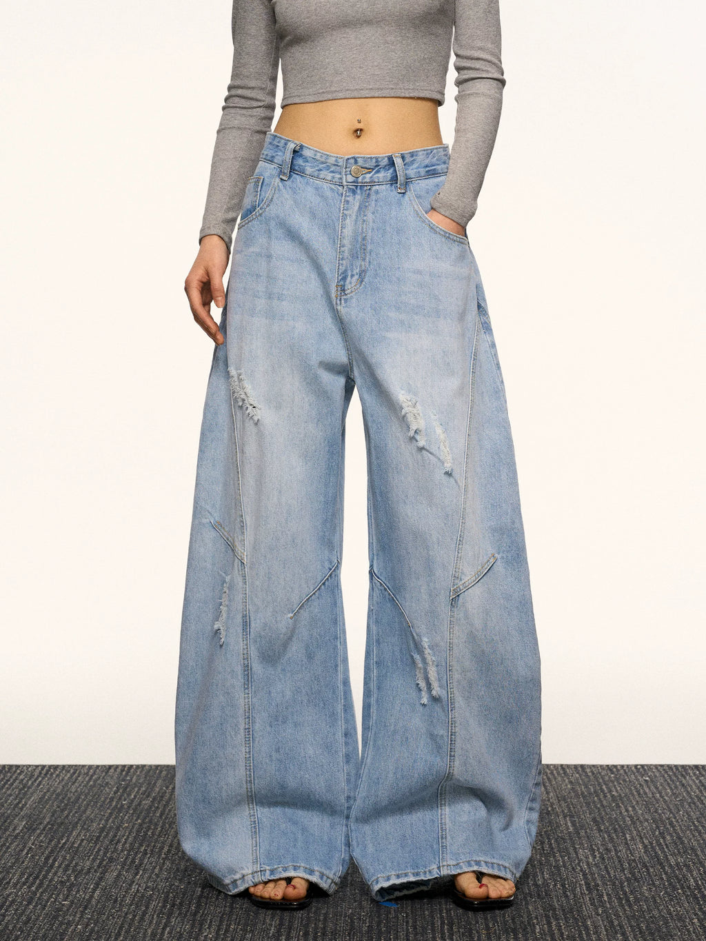 Aaisup Loose Straight Pants Versatile Wide Leg Pants