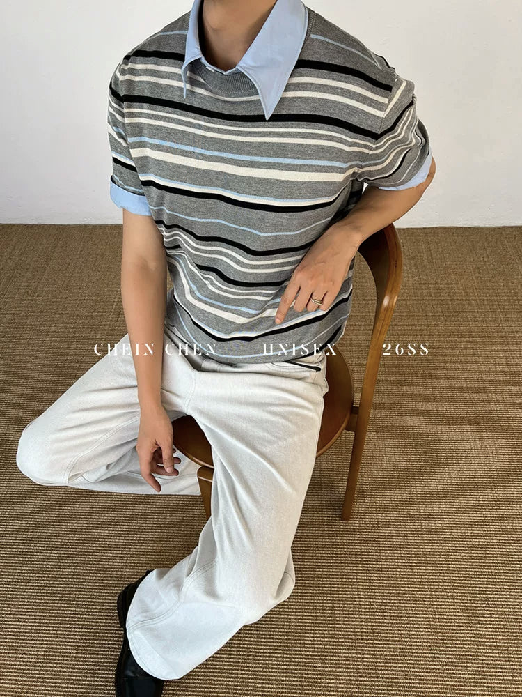 Chein Contrast Knitted Crew Neck Premium Tee