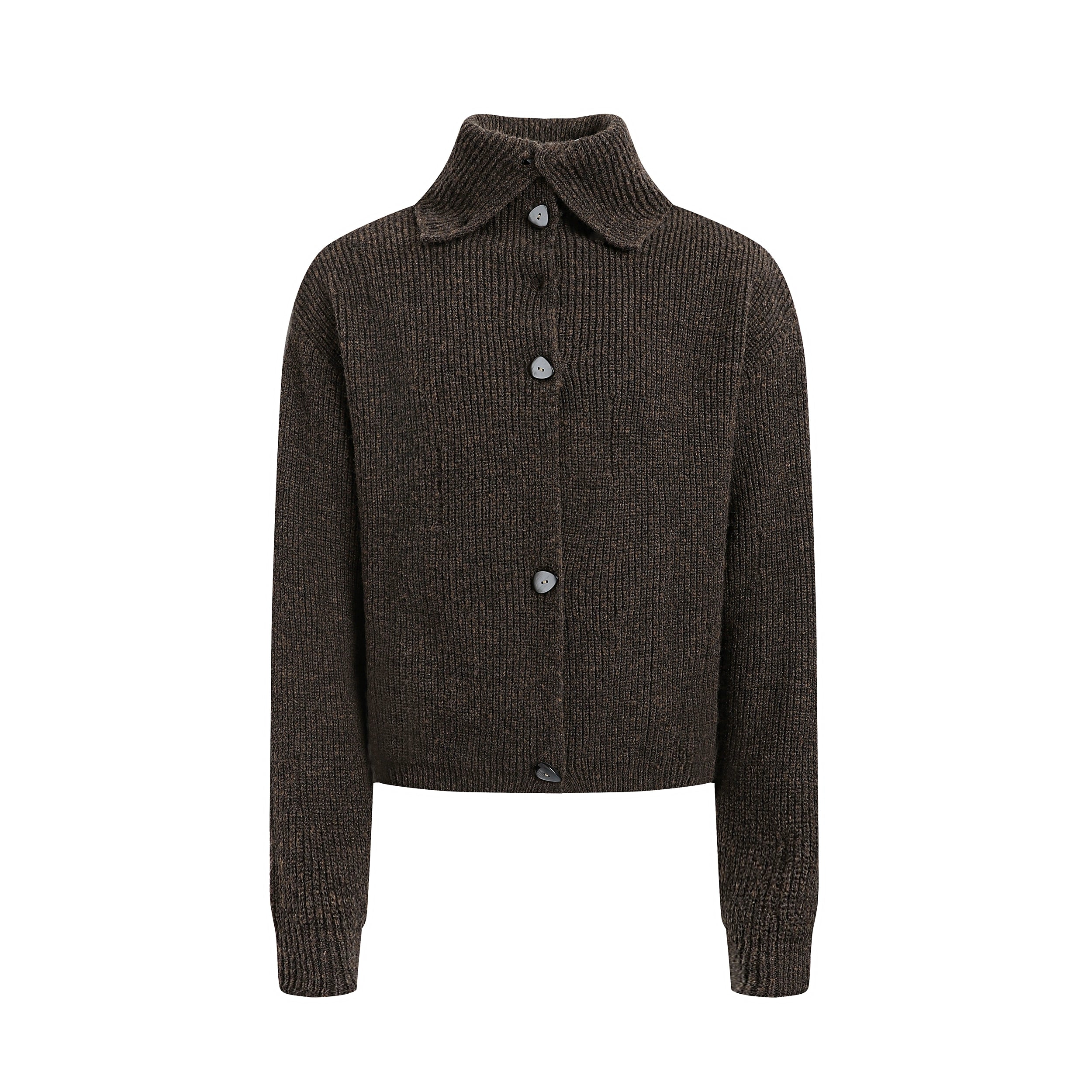 DIMC Wool Turtleneck Cardigan Sweater