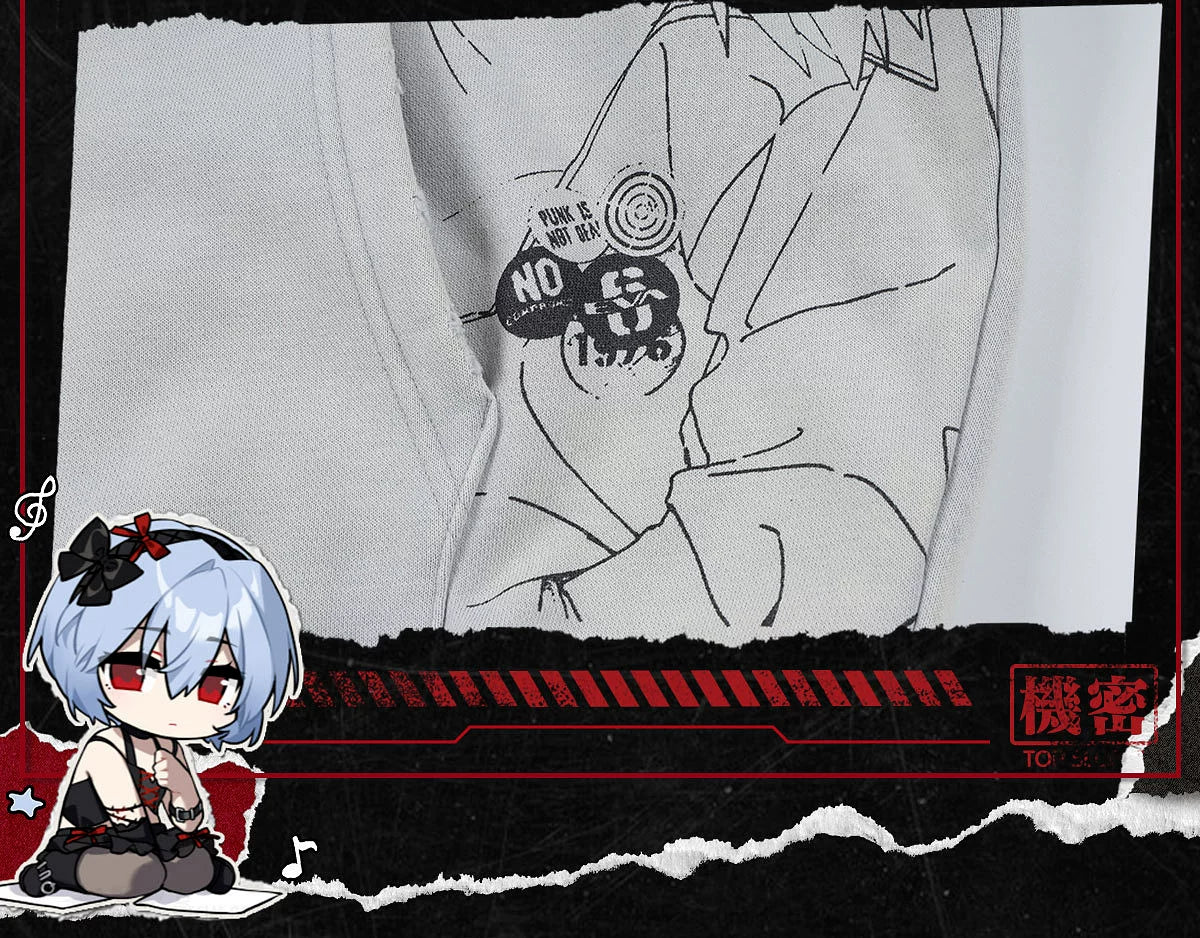 MEDM Character Line Draft Casual Hooded Sweater Jacket