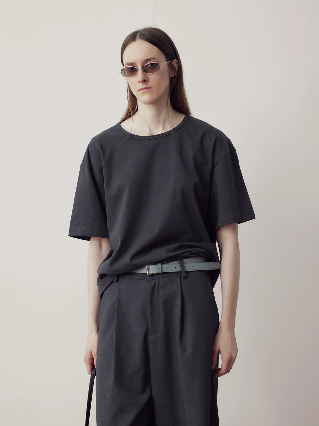 COLN Letter Print Loose Casual Tee