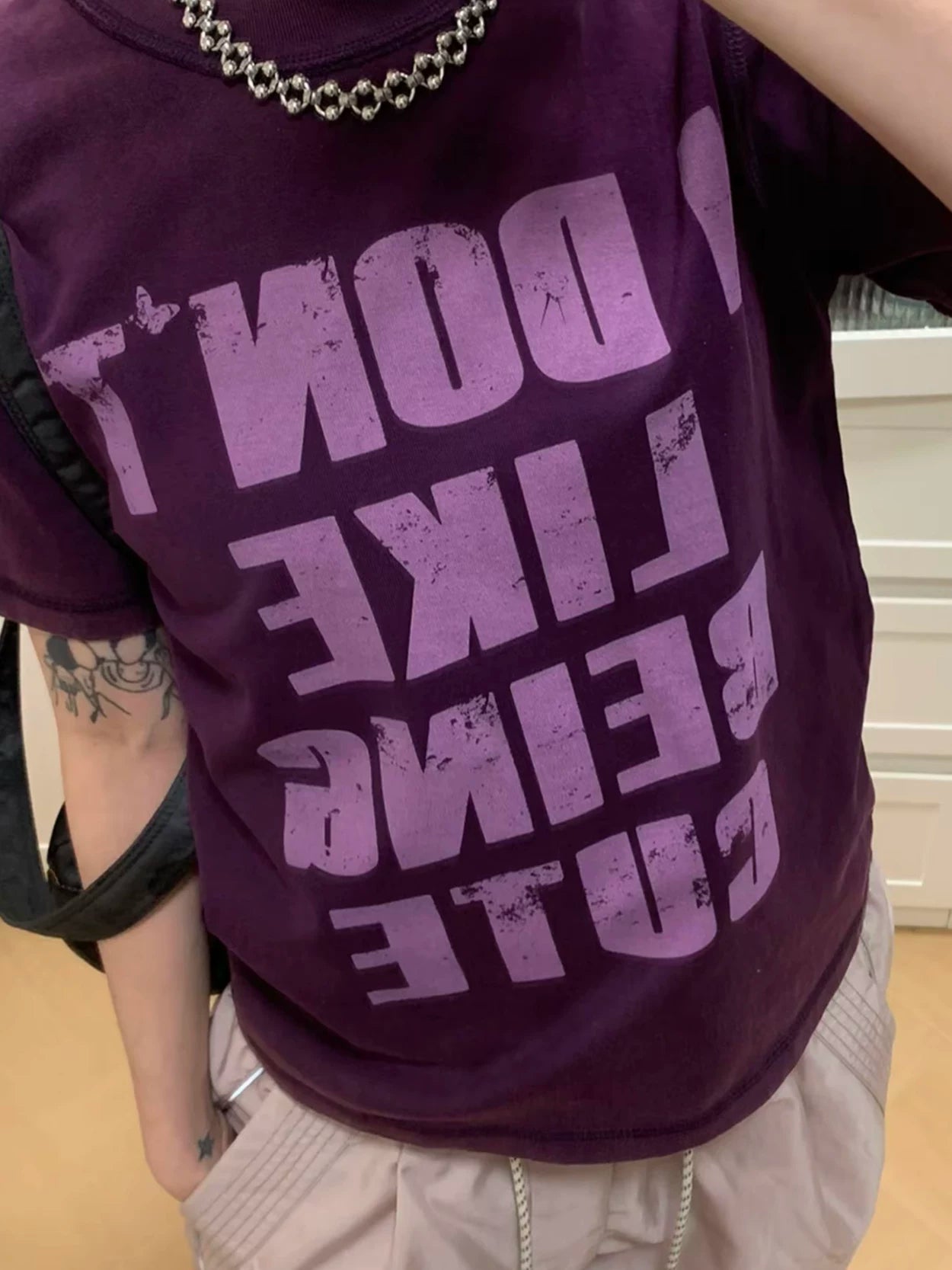 MMBBT Letter Print Round Neck Tee