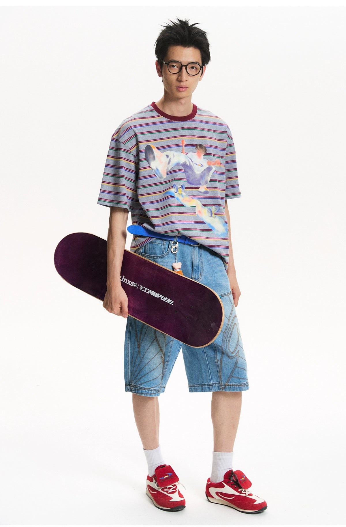 NewJNXS Juvenile Sense Casual Contrasting Striped Tee