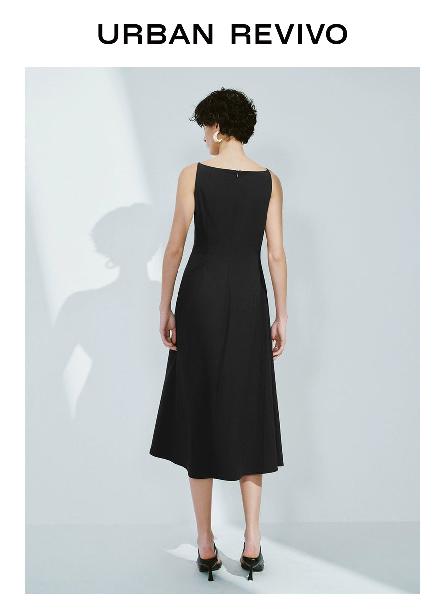 URBAN REVIVO Temperament Back Zipper Waist Sleeveless Dress