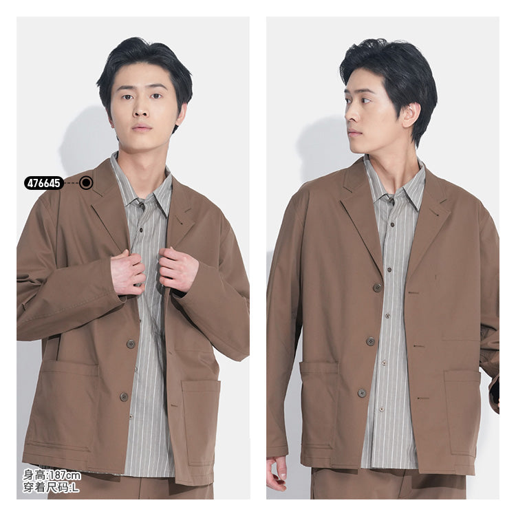 Uniqlo C series cooperation/men's and women's loose striped shirt short-sleeved shirt casual versatile 477643