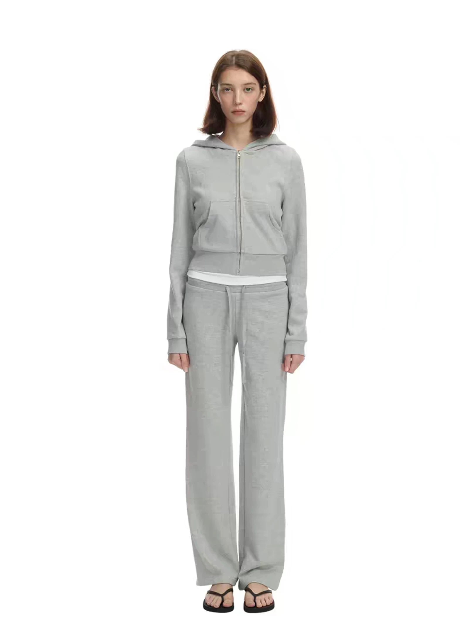 Veryrareme Low Waist Threaded Waist Drawstring Sweatpants