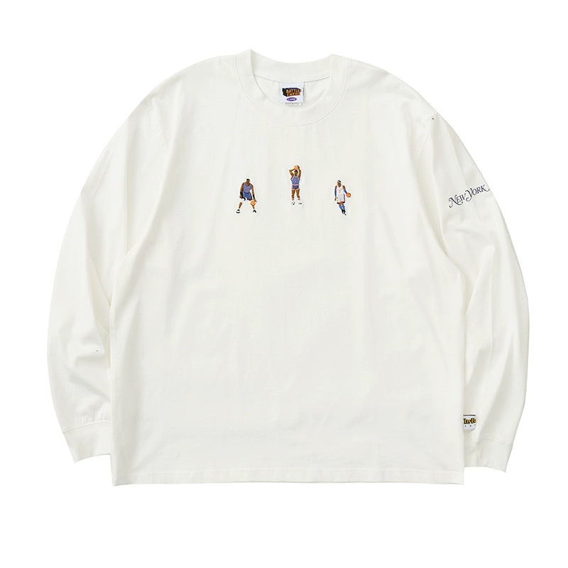 Battles Embroidery Vintage Loose Casual Long Sleeve