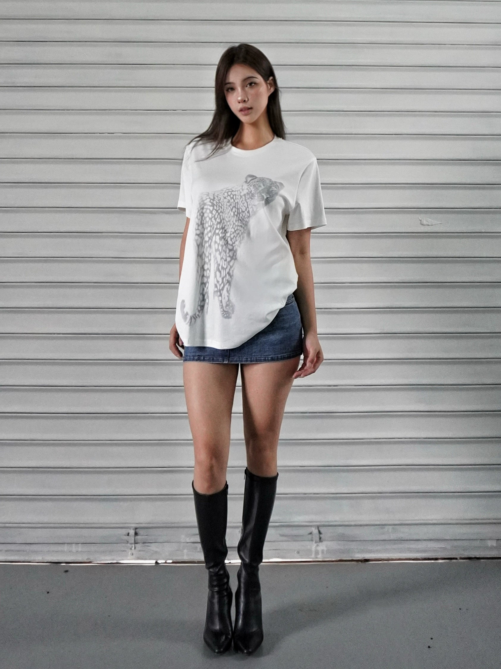 Jim Kennet "leopard" Loose Print Tee