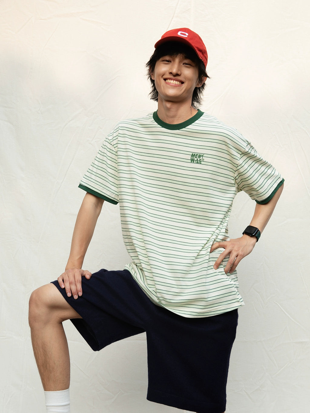 Mentmate Japanese Contrasting Striped Tee