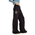 Jikoo Vintage Star Collage Loose Straight Wide Leg Pants