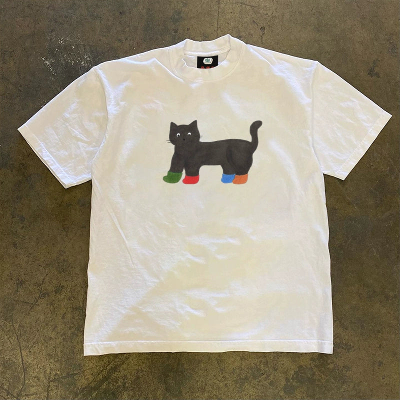 Wang Youbing Studio! Cat 220g 100% Cotton Tee