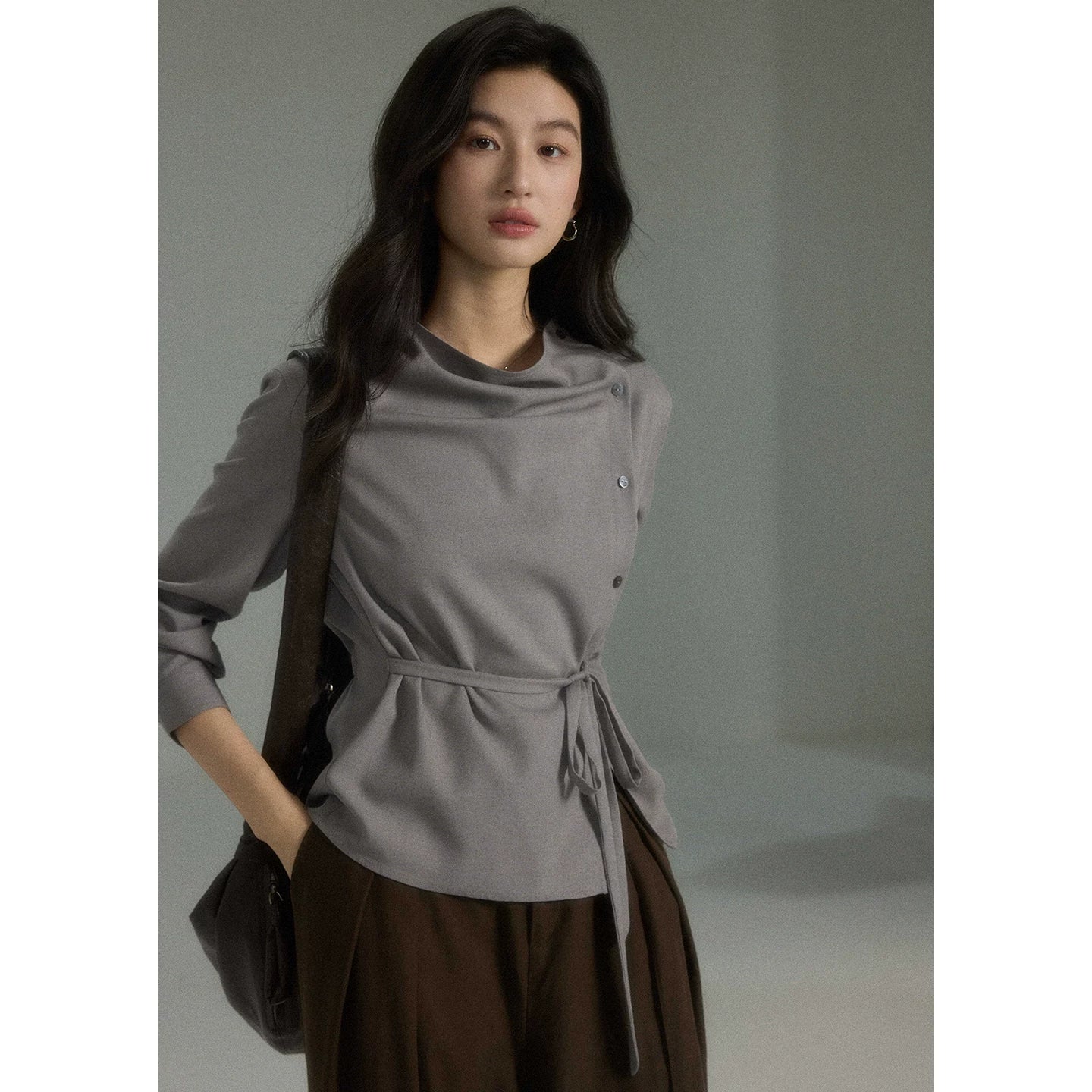 TYANG Simple Strap Waist High-end Shirt