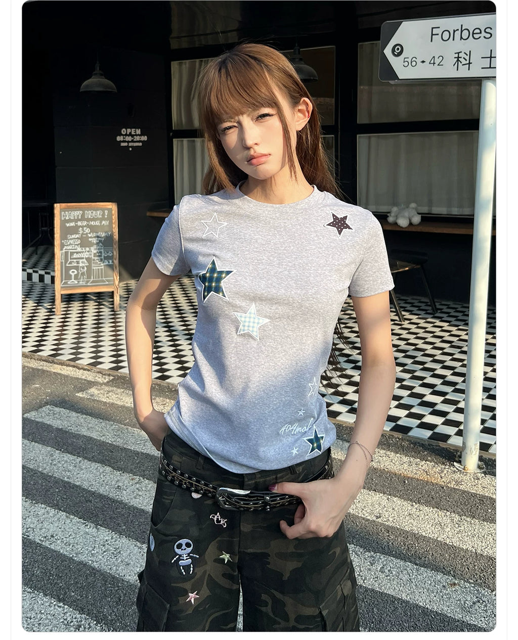 404MOB Front Shoulder Slim and Thin Short Tee