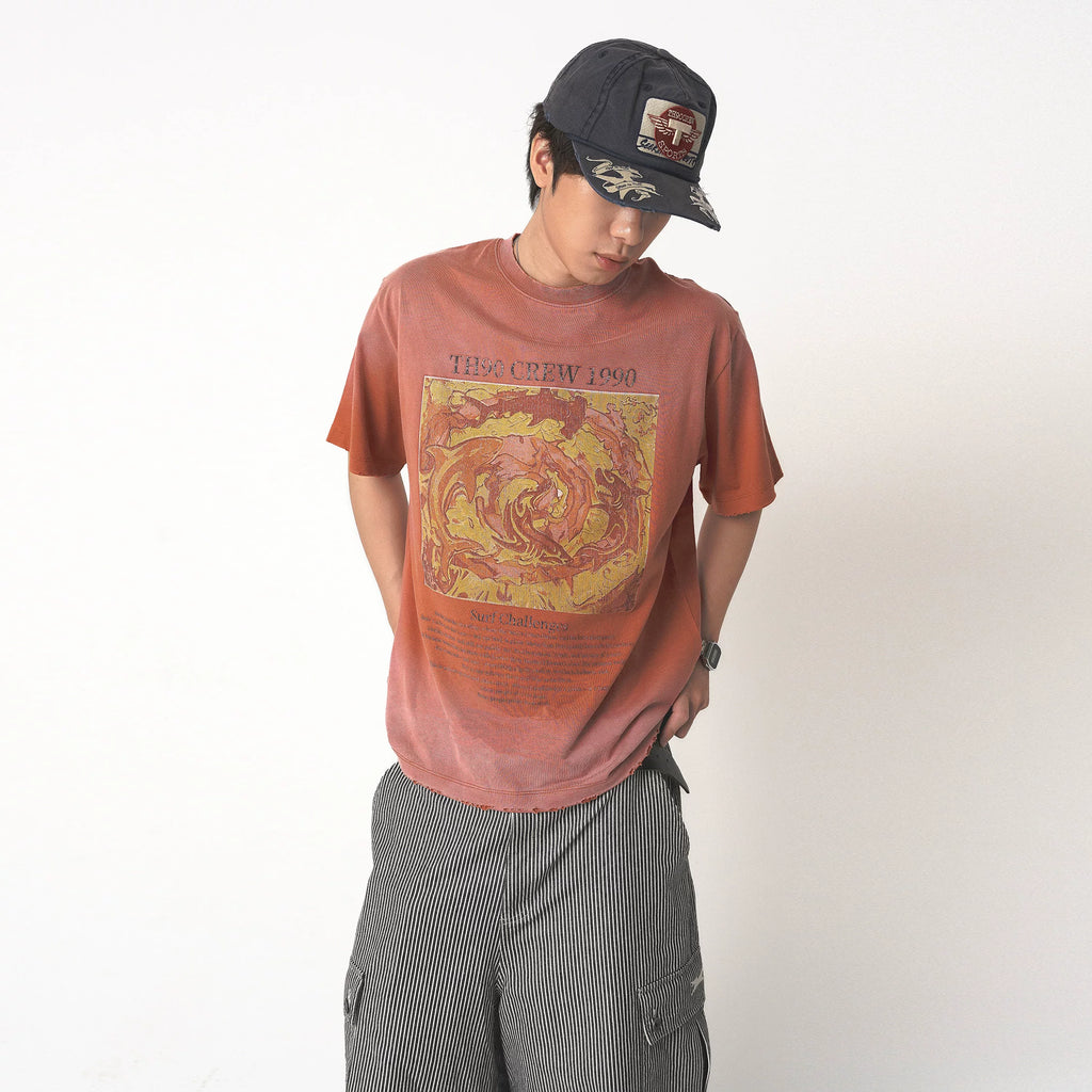 TH90 Retro Loose Crew Neck Tee