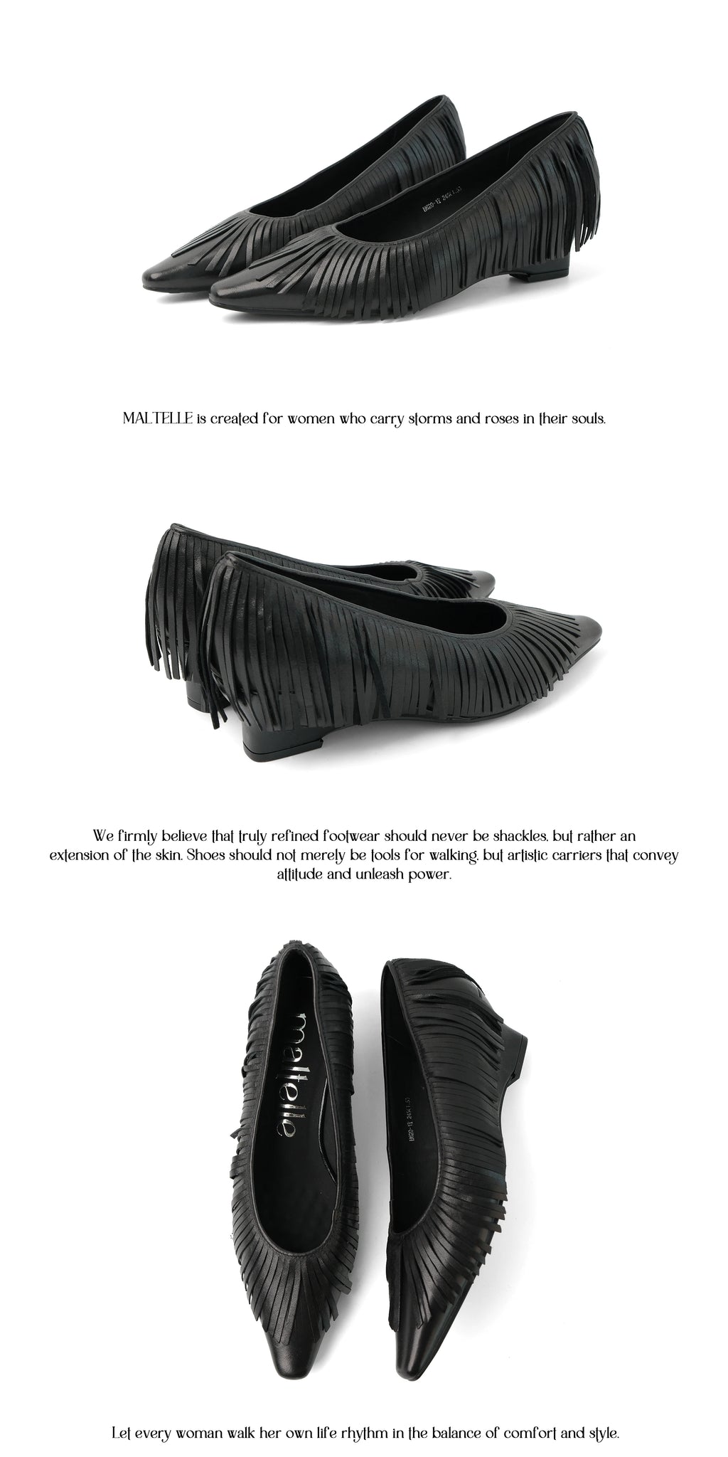 Maltelle Pointed Head Shallow Mouth One-pedal Shoes
