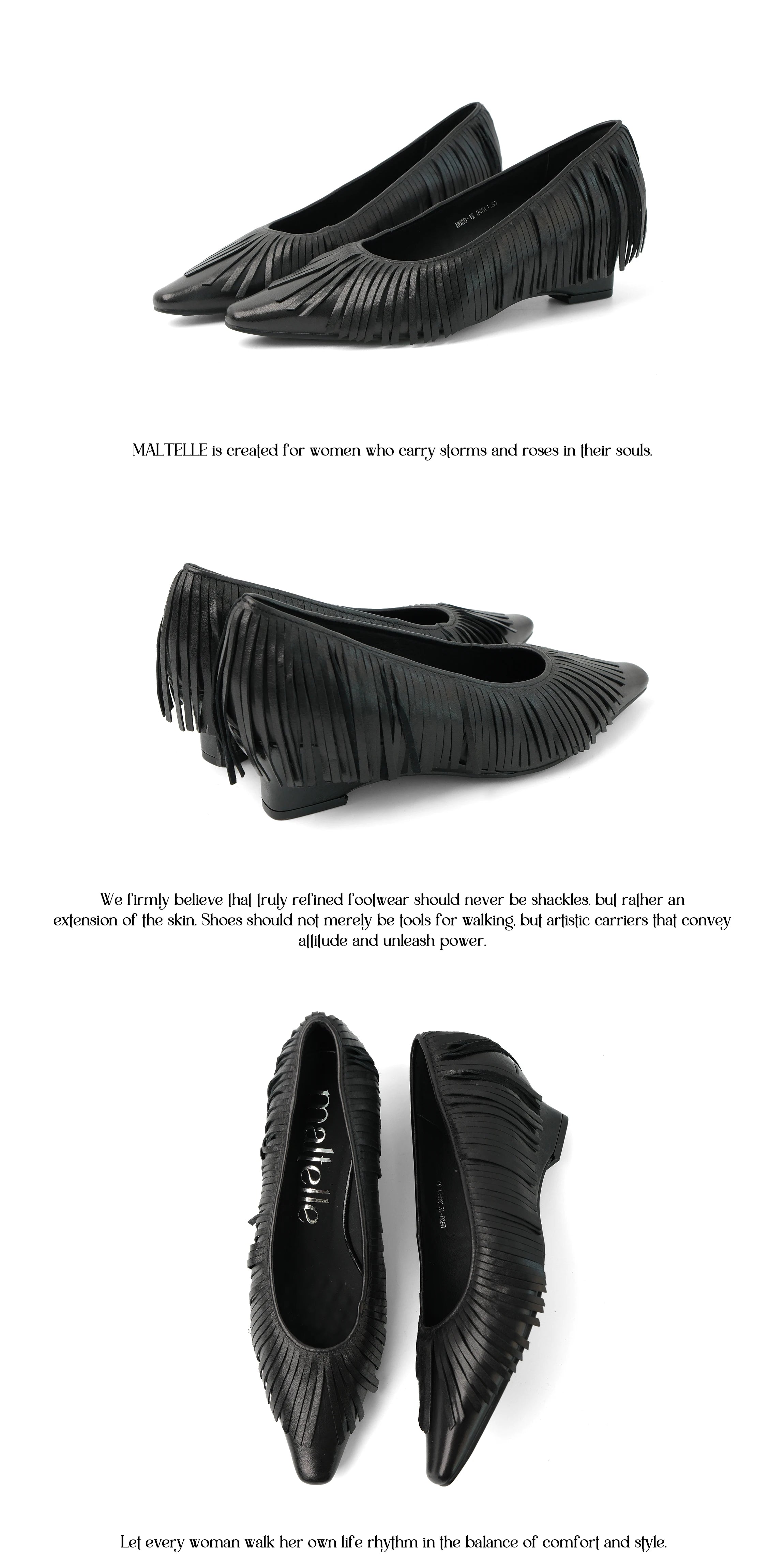 Maltelle Pointed Head Shallow Mouth One-pedal Shoes