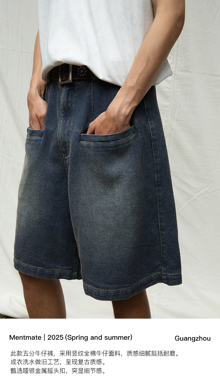 Mentmate Vintage Washed Old, Vertical, Casual Shorts