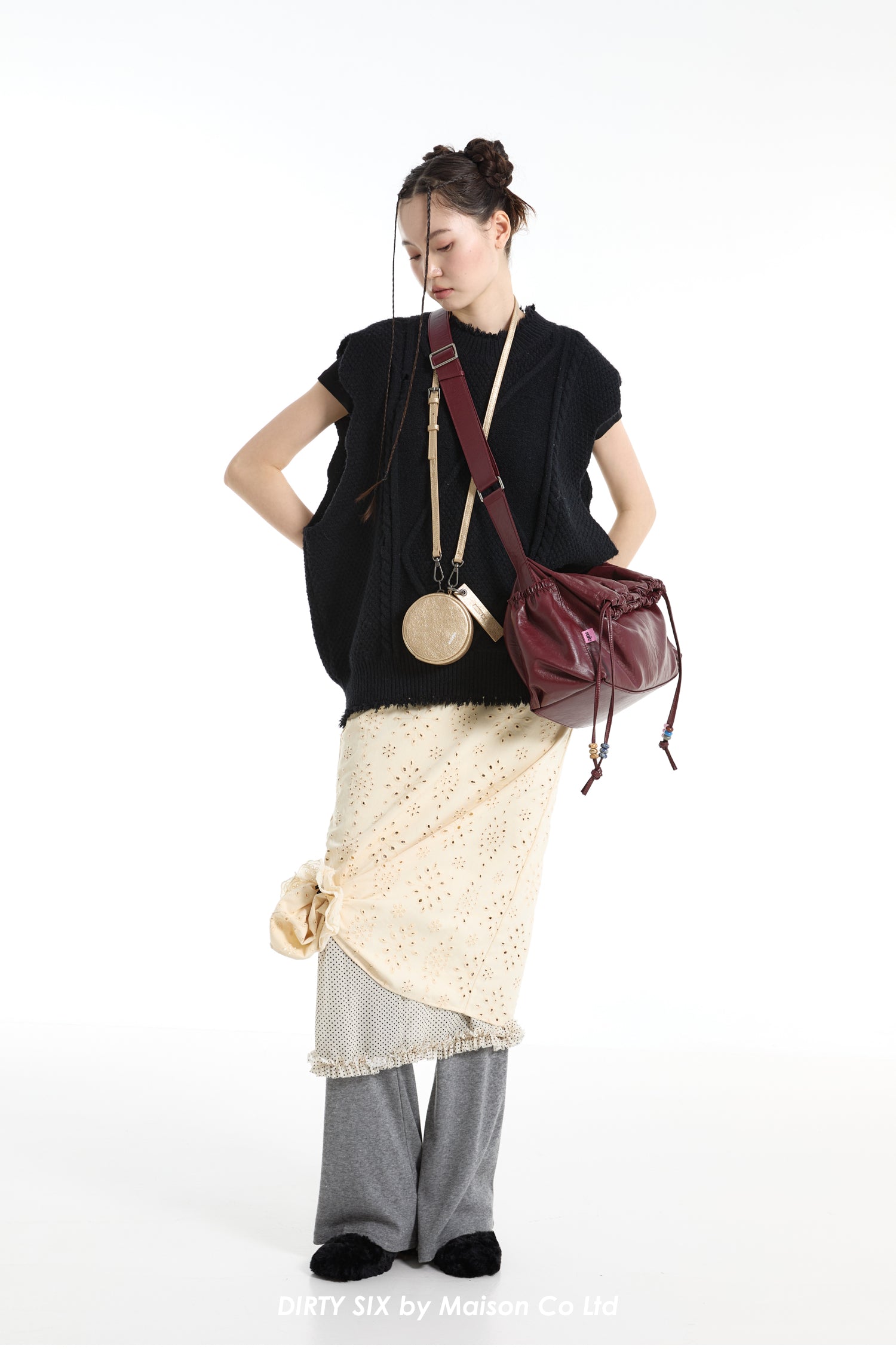 DirtySix Mani stacked bag contrasting natural stone Bag
