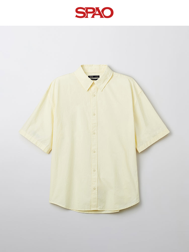 SPAO simple casual solid color daily shirt SPYWF24M06