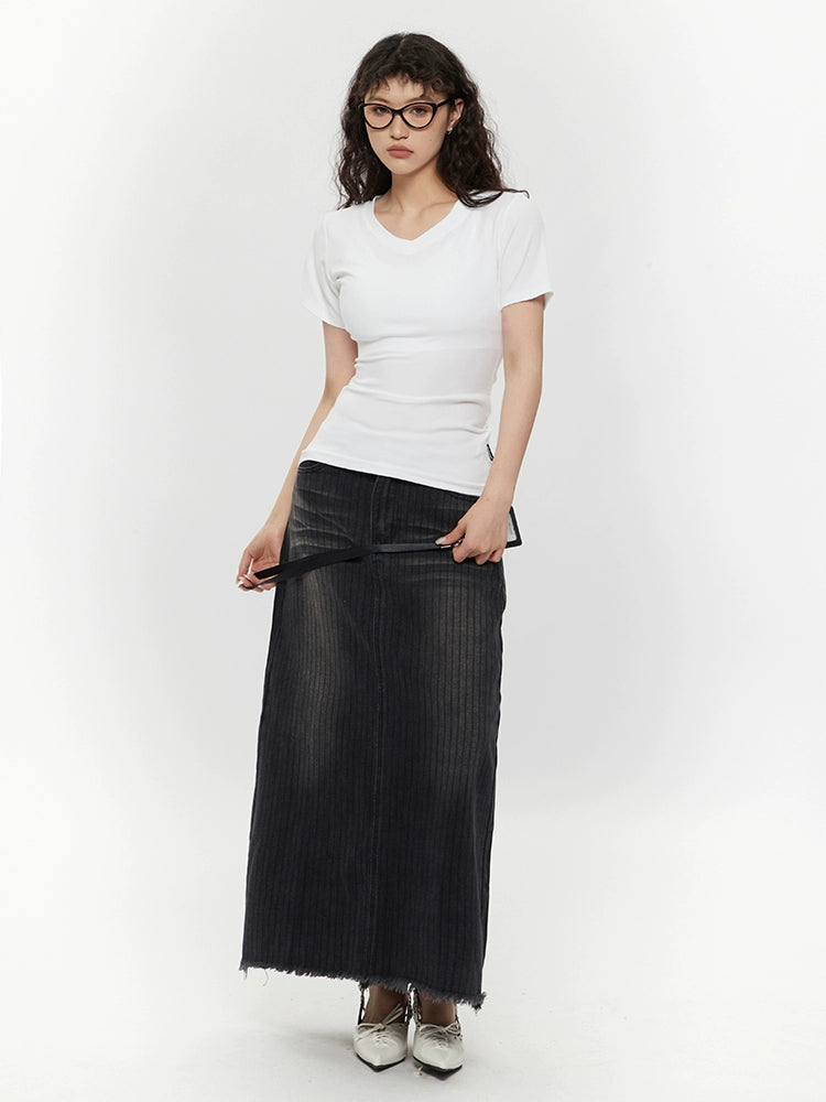 AIRHOOD V Neck Slim and Thin Versatile Tee