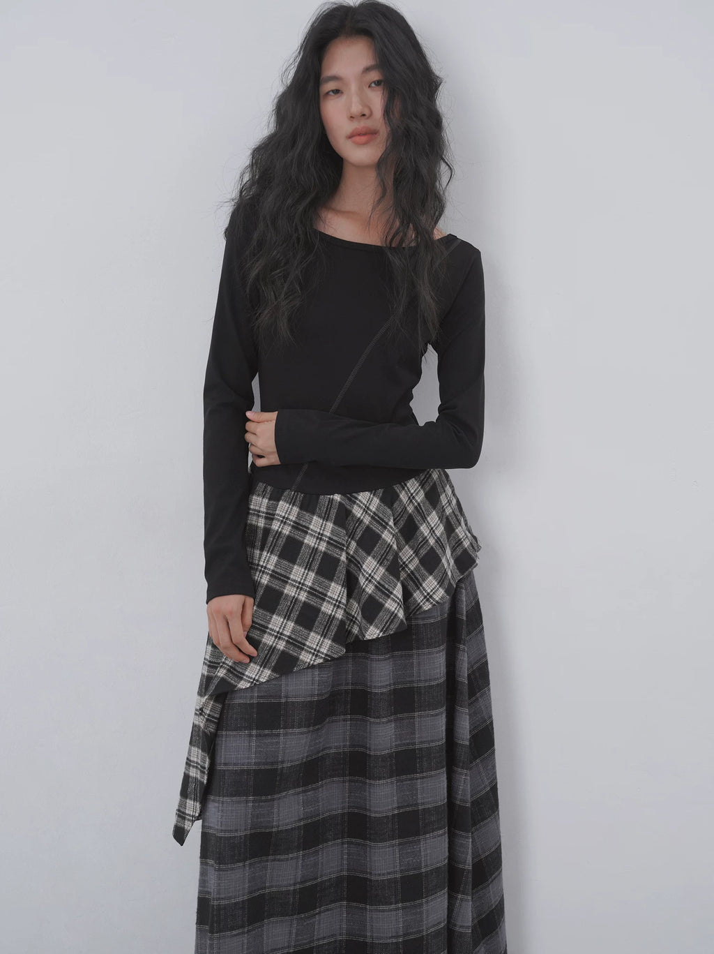 EIGHTHMONTH Checked Irregular Dress