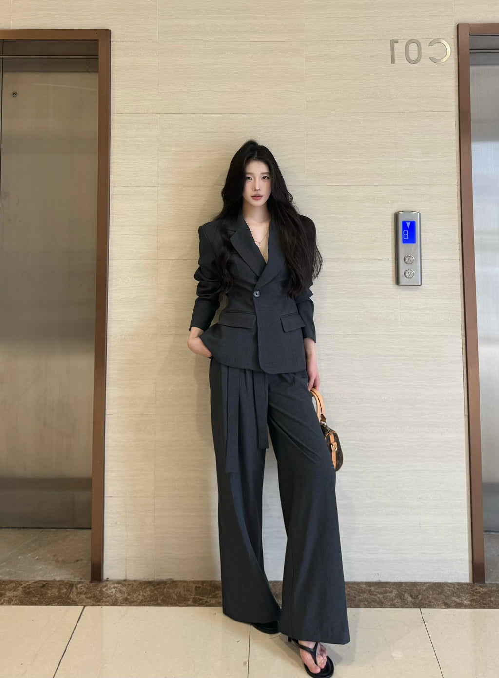 PANPANSTUDIO Korean Wide-leg Pants Suit