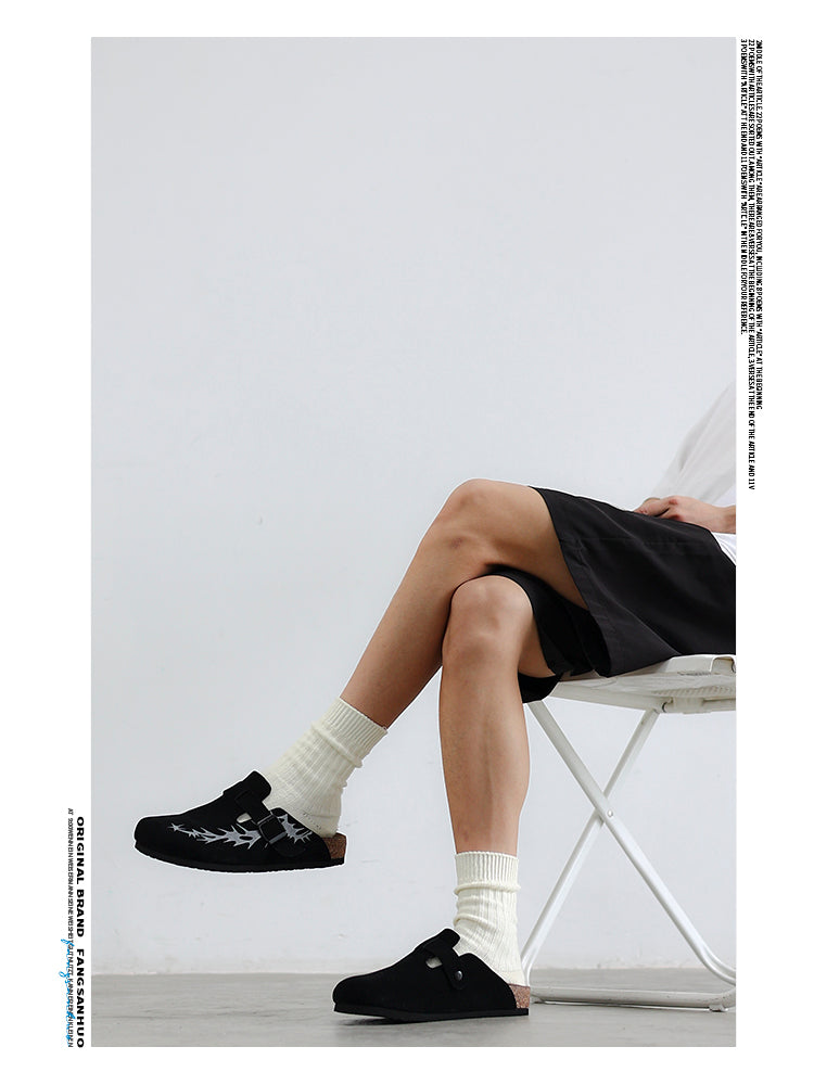 (Clearance) Mr.Fang flame Sanhuo Suede Flames Clogs