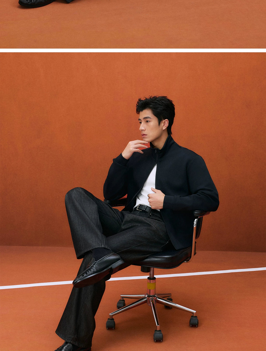 NO LOGO Leather Soft Waxy Pleated Leather Shoes