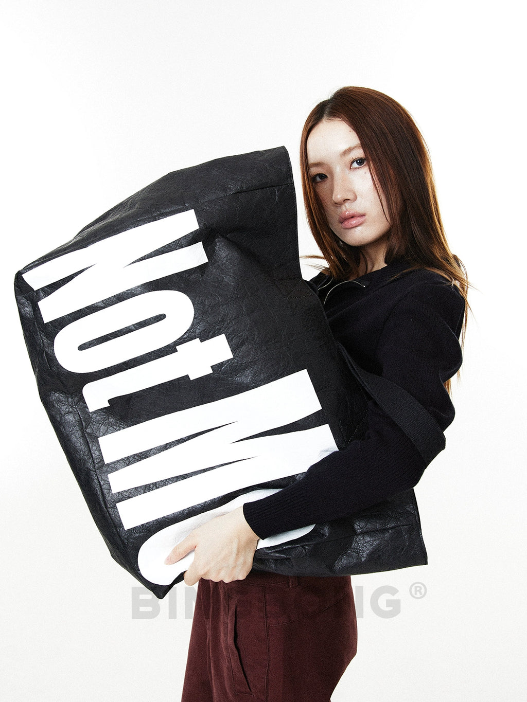 BINGBONG Pleated Oversized Large-capacity Commuter Tote Bag