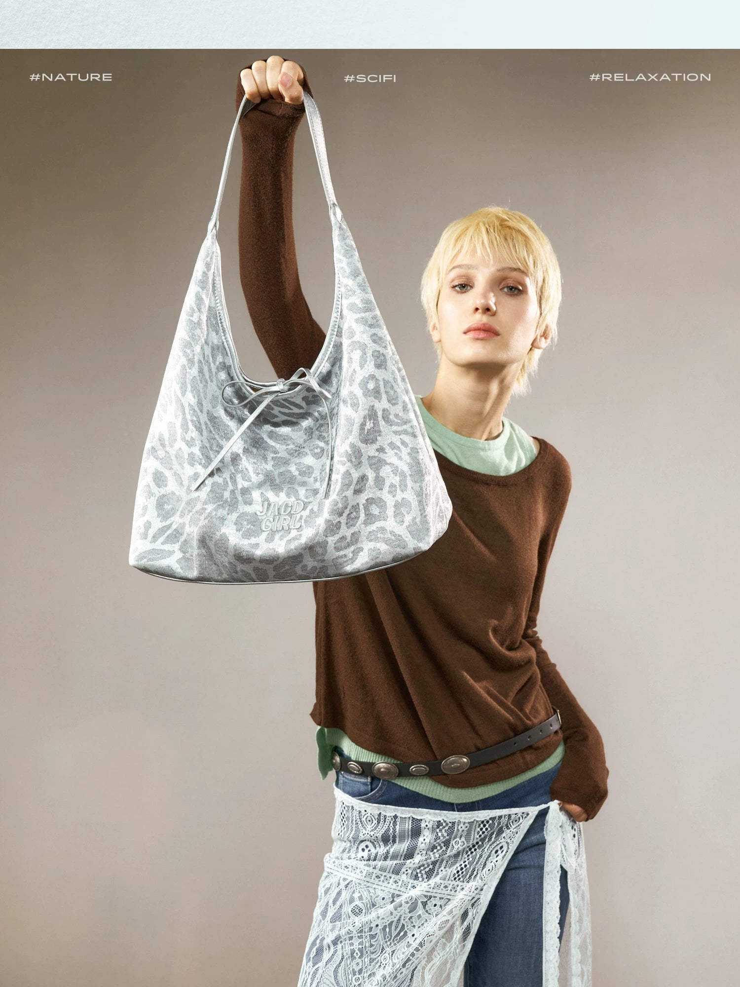 JACD Lazy and Relaxed Leopard Print Bag Women's Large-capacity Tote Bag