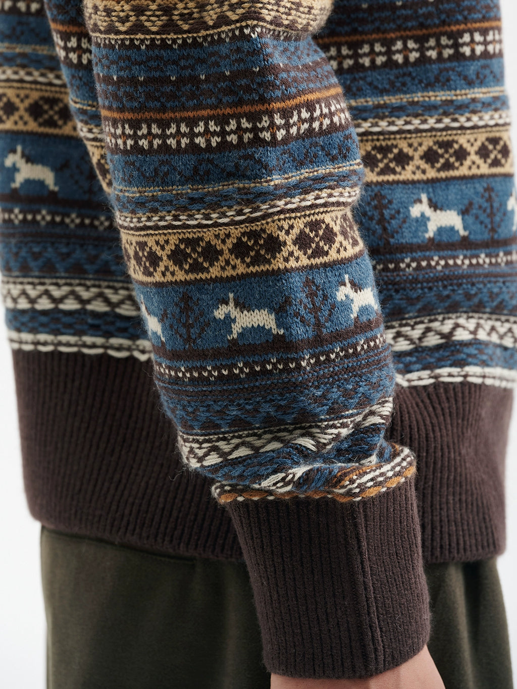 BUTTBILL Vintage Fair Island Crew Neck Sweater