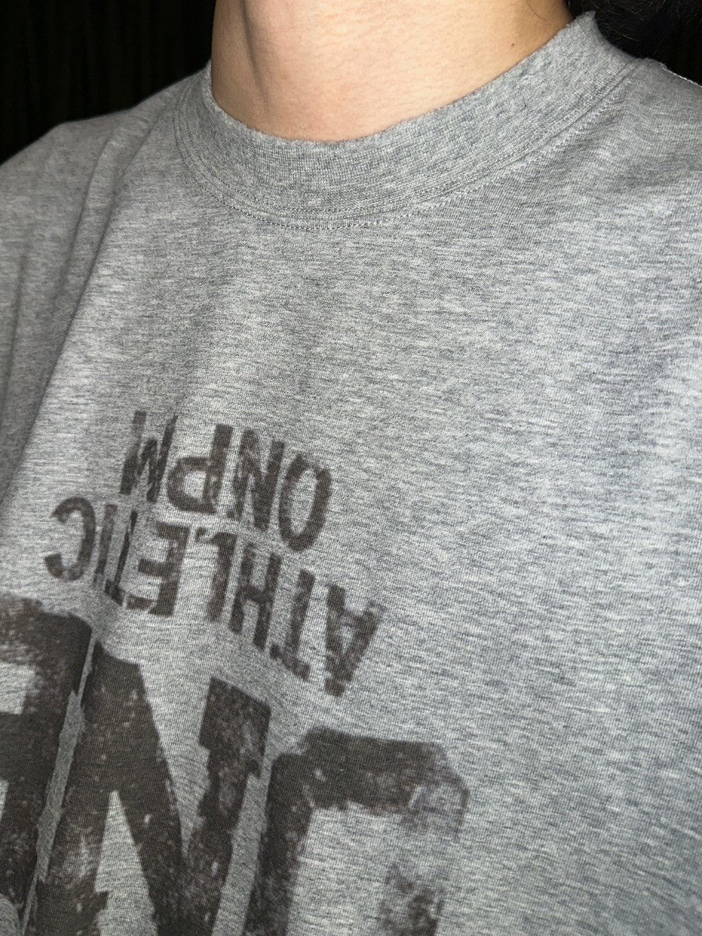 ONENINE34PM Inverted LOGO Printed Retro Loose Tee